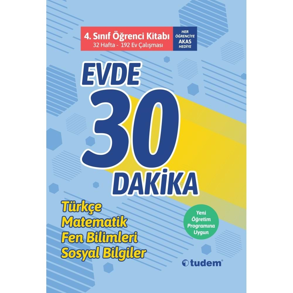 TUDEM 4.SINIF EVDE 30 DAKİKA KİTABI