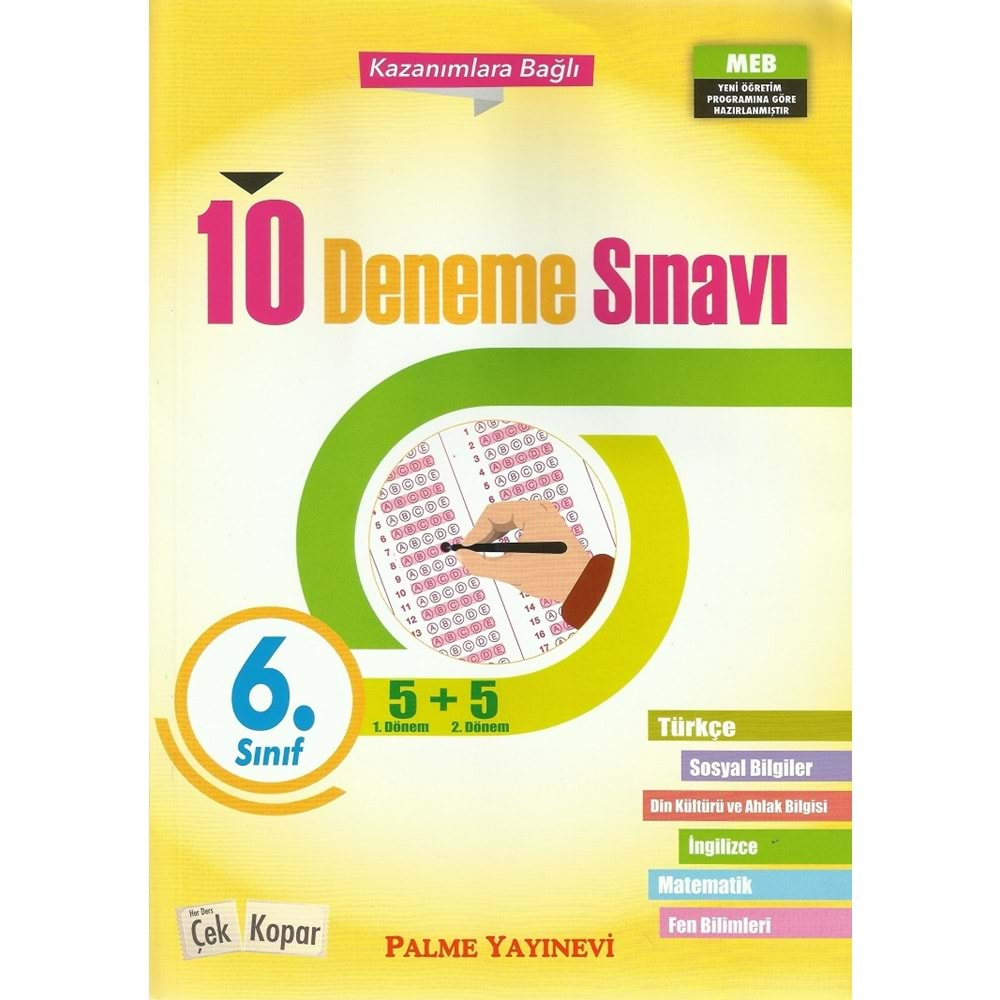 PALME 6.SINIF 10 LU FASİKÜL DENEME SINAVI