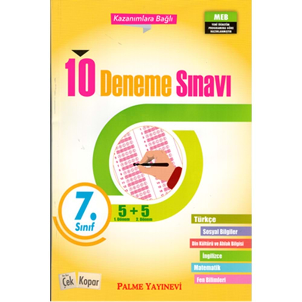 PALME 7.SINIF 10 LU DENEME SINAVI