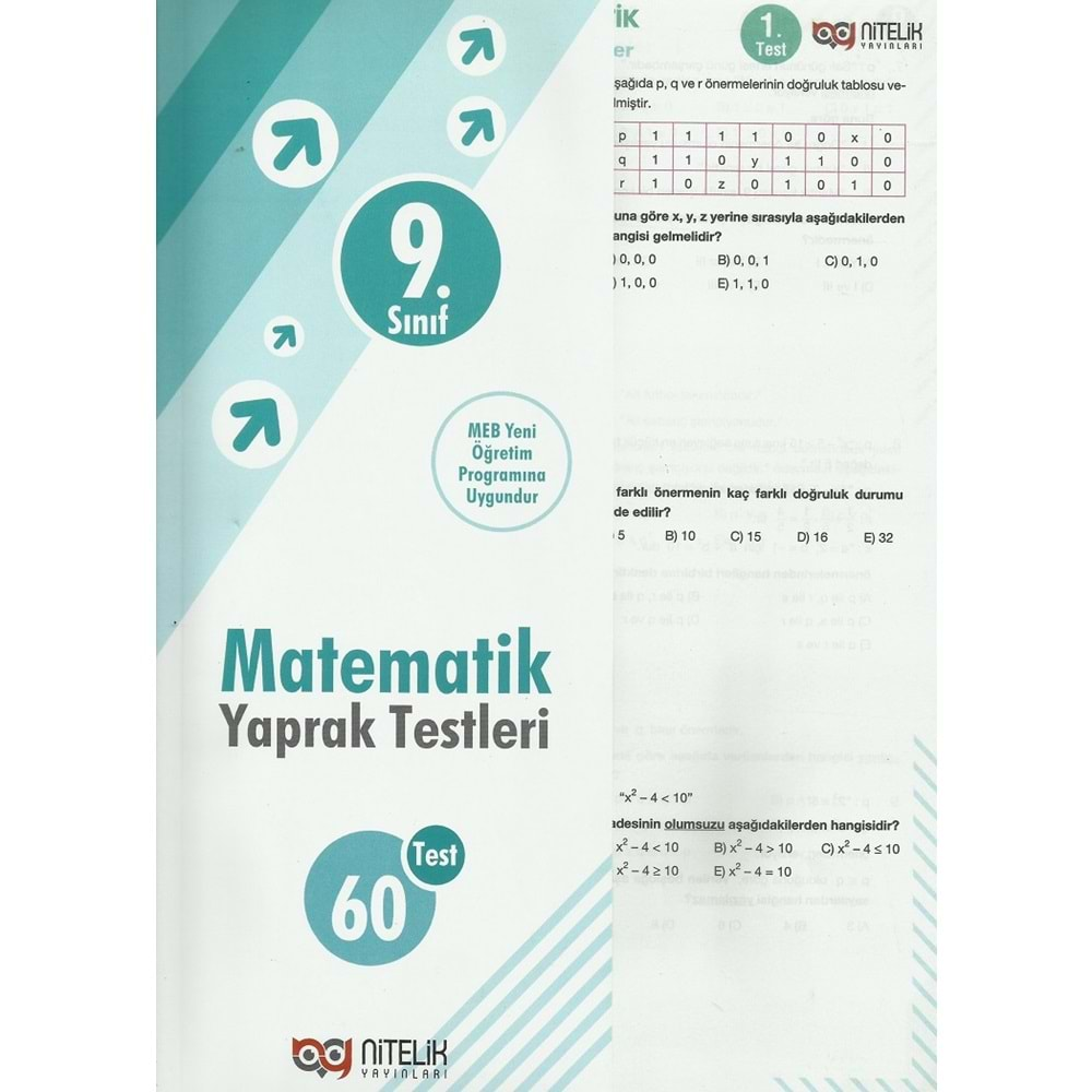 NİTELİK 9.SINIF MATEMATİK YAPRAK TEST