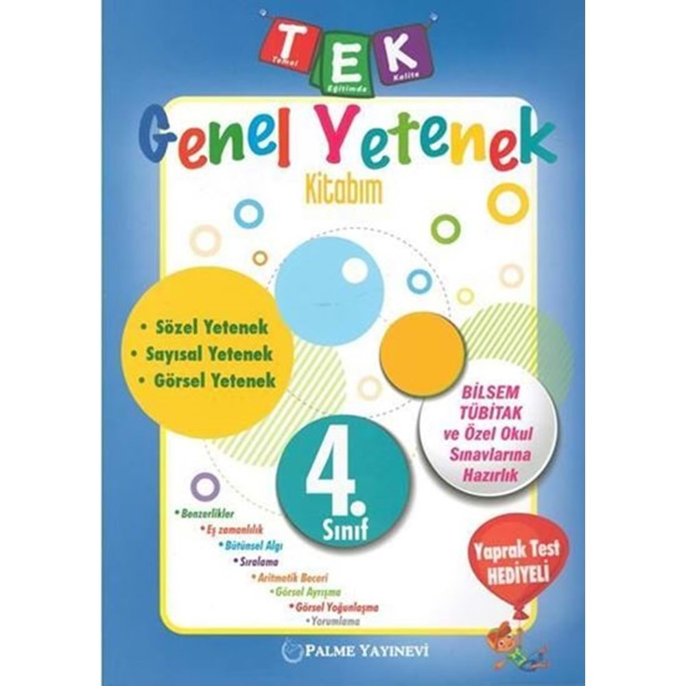 PALME 4.SINIF GENEL YETENEK KİTABIM