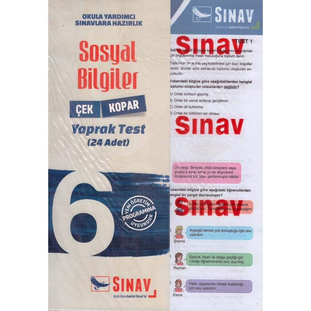 SINAV 6.SINIF SOSYAL BİLGİLER YAPRAK TEST