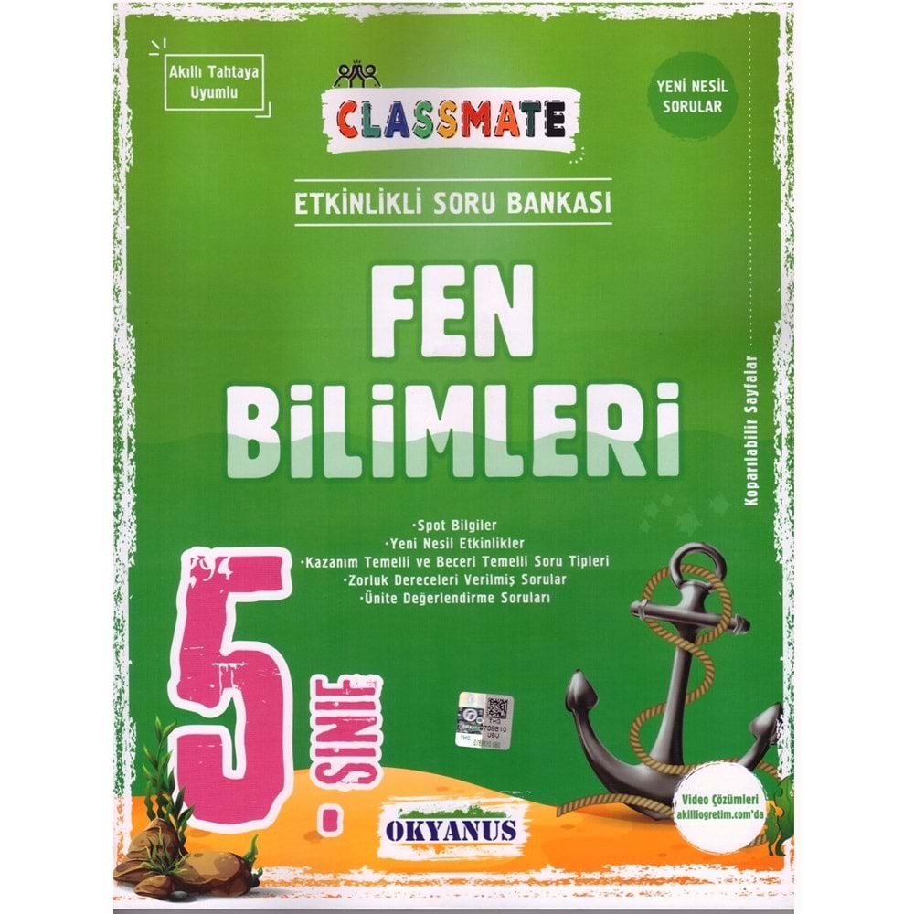 OKYANUS 5.SINIF CLASSMATE FEN BİLİMLERİ SORU 2023