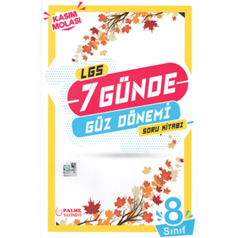 PALME 8.SINIF LGS 7 GÜNDE GÜZ DÖNEMİ SORU KİTABI