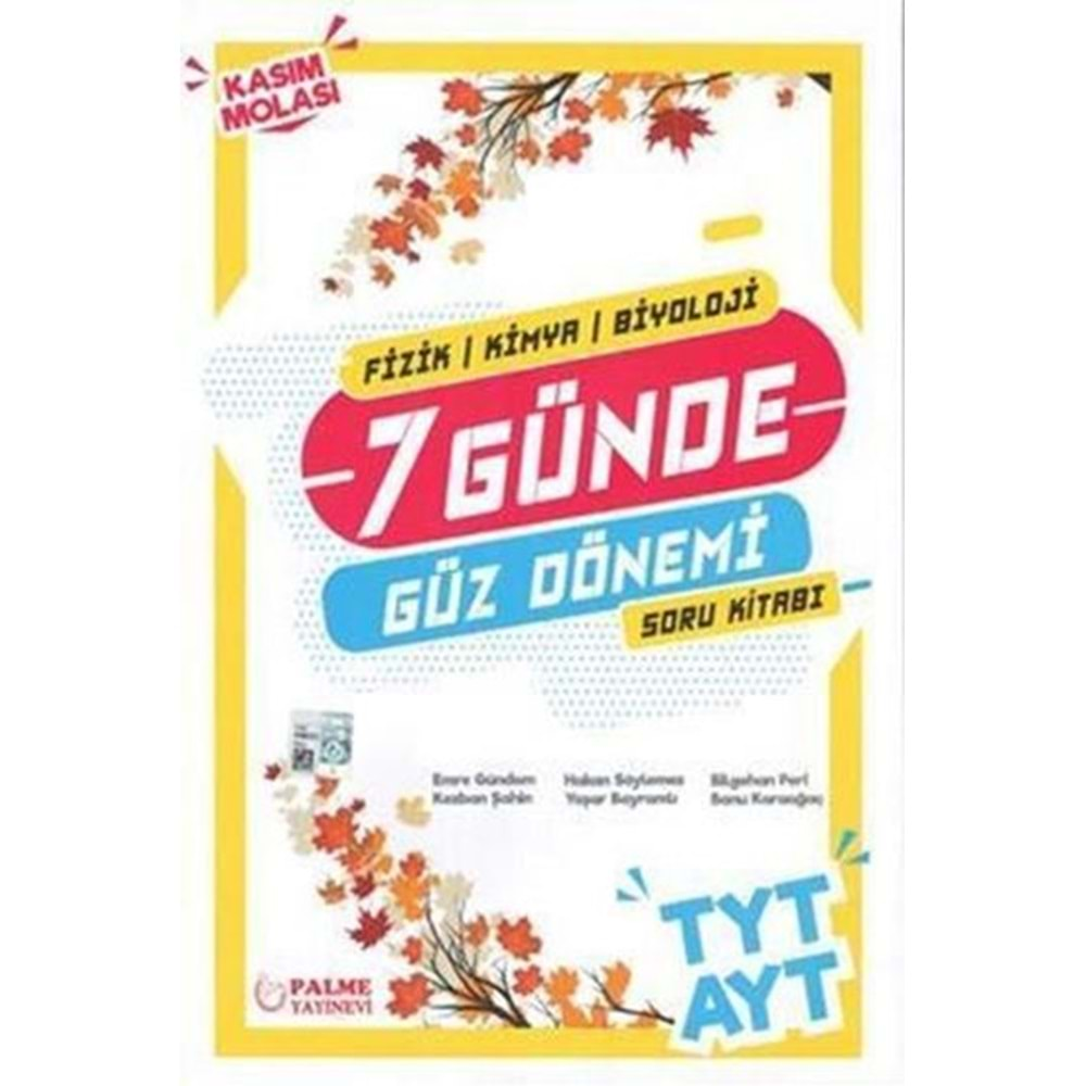 PALME TYT&AYT ( FKB ) 7 GÜNDE GÜZ DÖNEMİ SORU