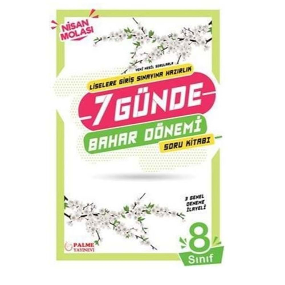 PALME 8.SINIF LGS 7 GÜNDE BAHAR DÖNEMİ SORU