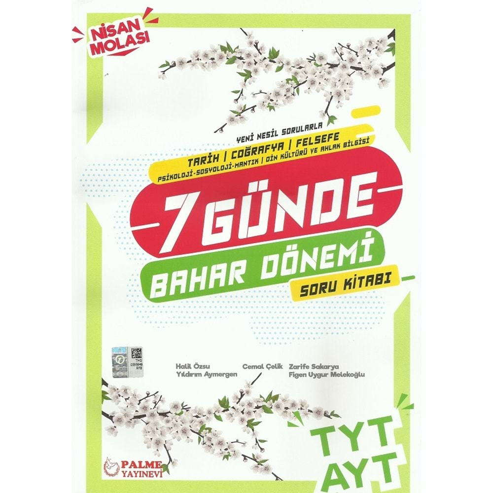 PALME TYT&AYT (TCF) 7 GÜNDE BAHAR DÖNEMİ SORU KİTABI