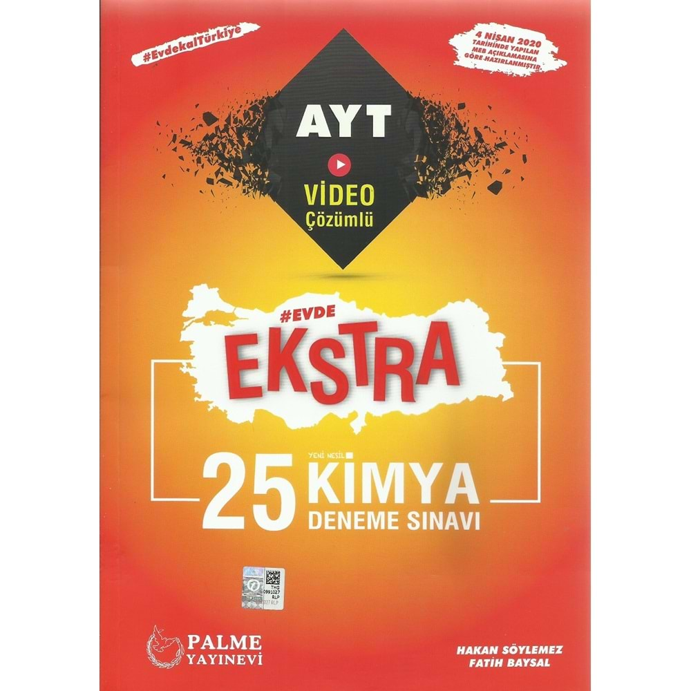 PALME AYT EVDE EKSTRA KİMYA 25 DENEME