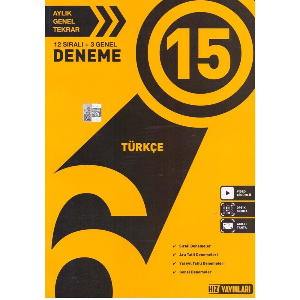 HIZ 6.SINIF TÜRKÇE 15 Lİ DENEME