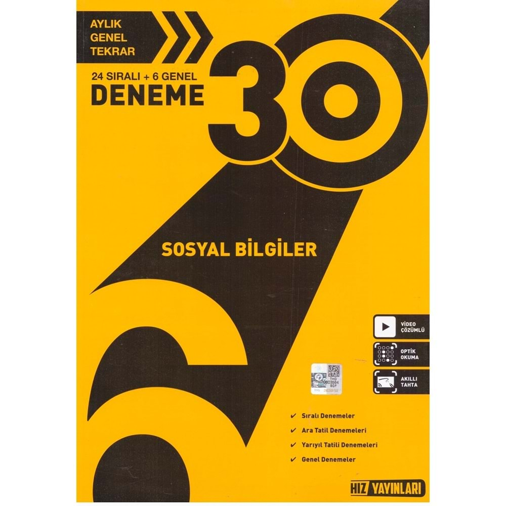 HIZ 6.SINIF SOSYAL BİLGİLER 30 DENEME