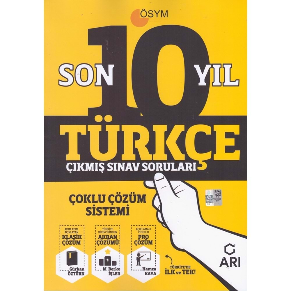 ARI TYT TÜRKÇE SON 10 YIL ÇIKMIŞ SINAV SORULARI