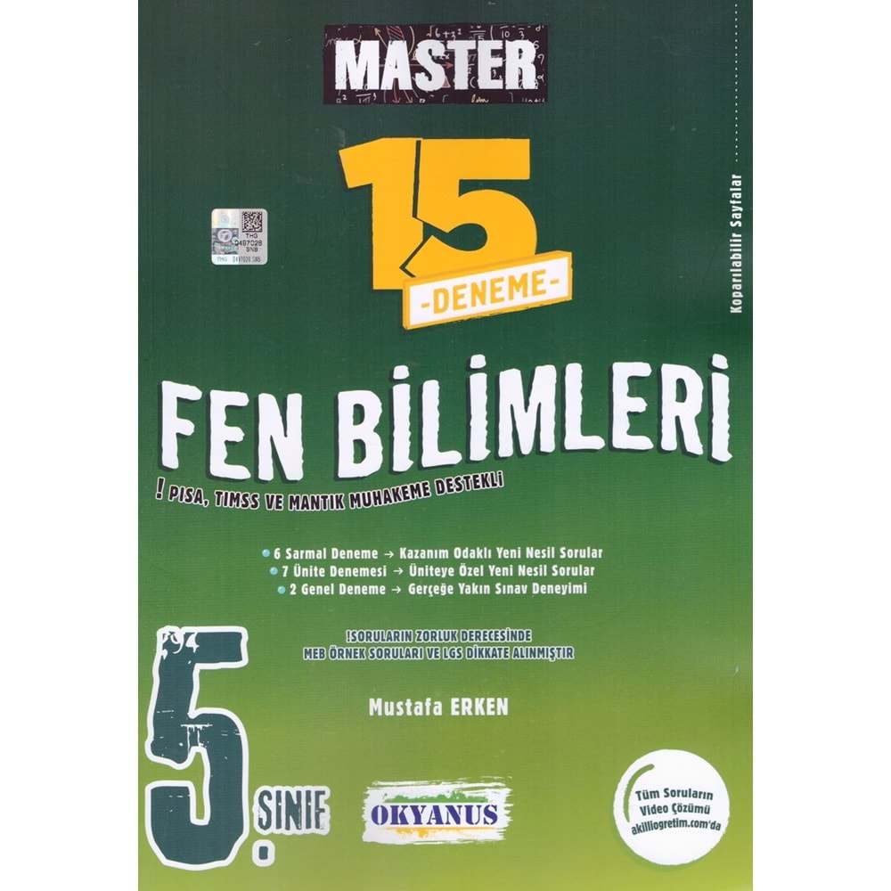 OKYANUS 5.SINIF MASTER FEN BİLİMLERİ 15 DENEME