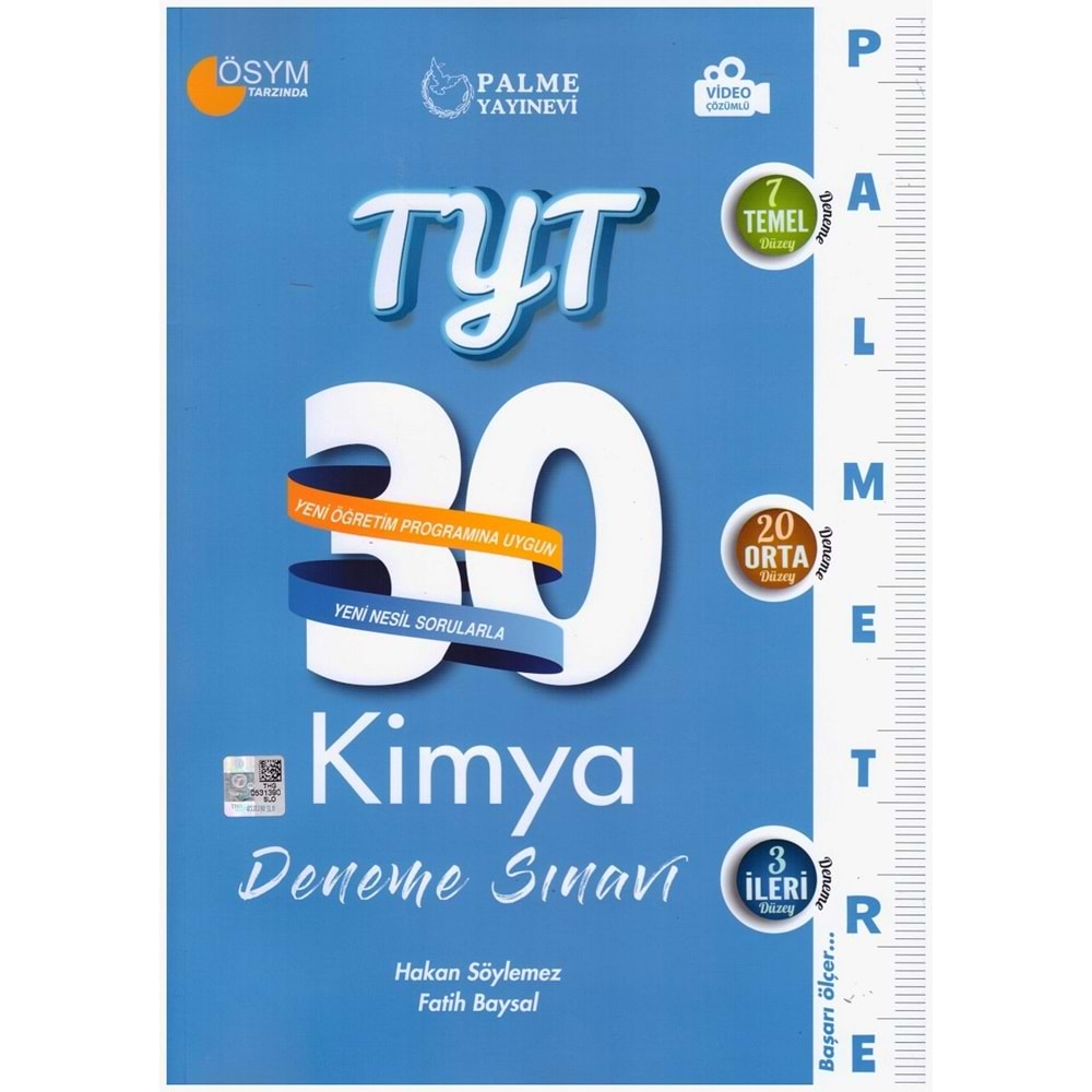 PALME TYT KİMYA 30 DENEME PALMETRE VİDEO ÇÖZÜMLÜ