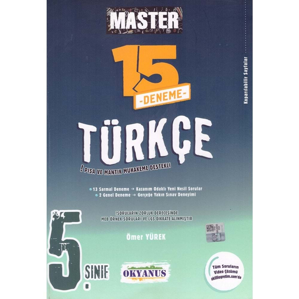 OKYANUS 5.SINIF MASTER TÜRKÇE 15 DENEME