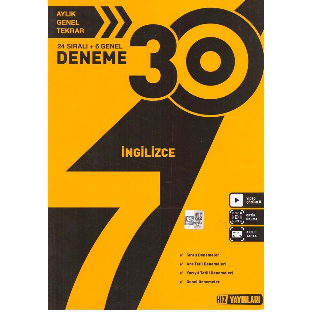 HIZ 7.SINIF İNGİLİZCE 30 DENEME