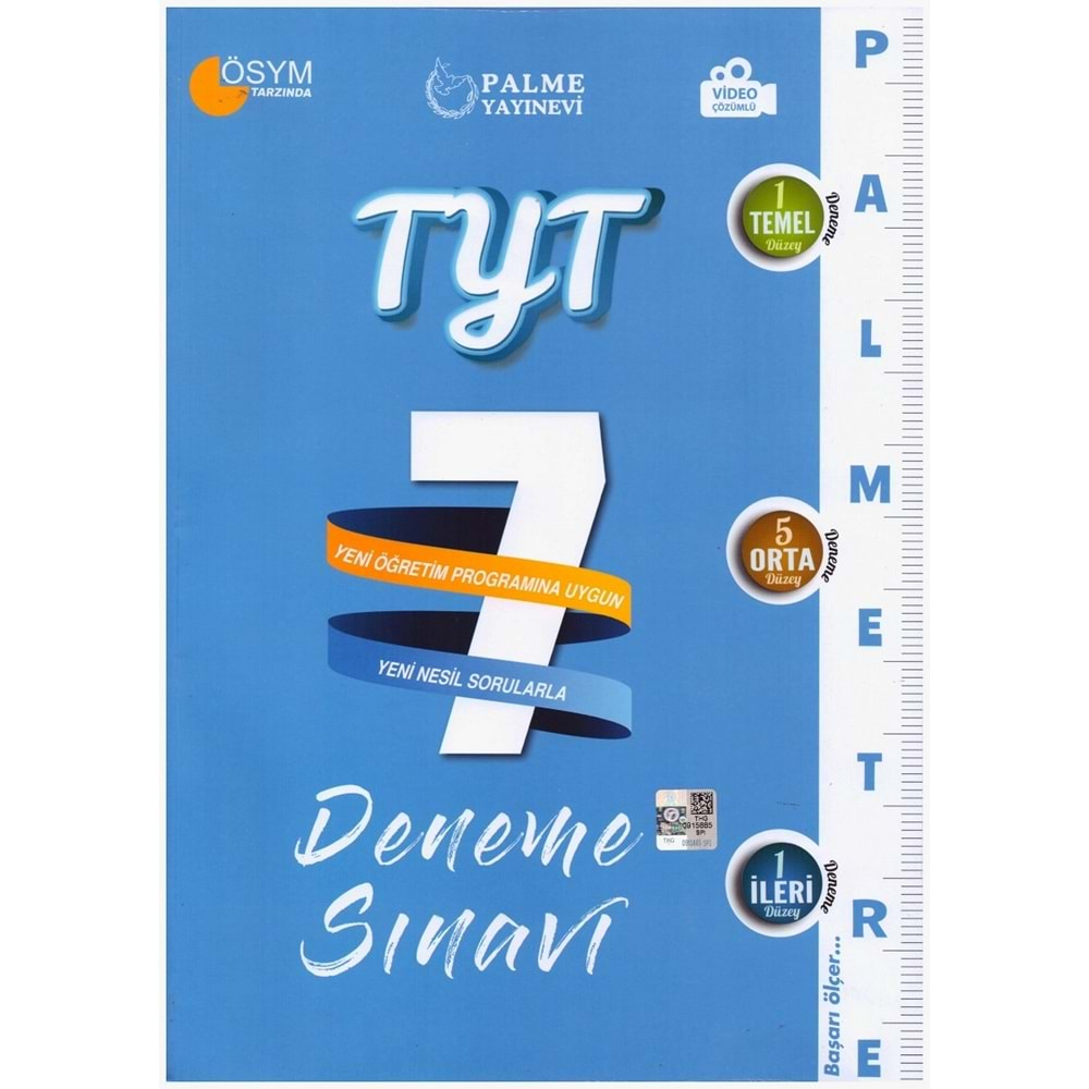 PALME TYT 7 DENEME PALMETRE VİDEO ÇÖZÜMLÜ