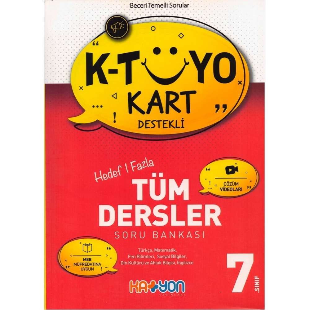 KATYON 7.SINIF K-TUYO KART DESTEKLİ TÜM DERSLER SORU