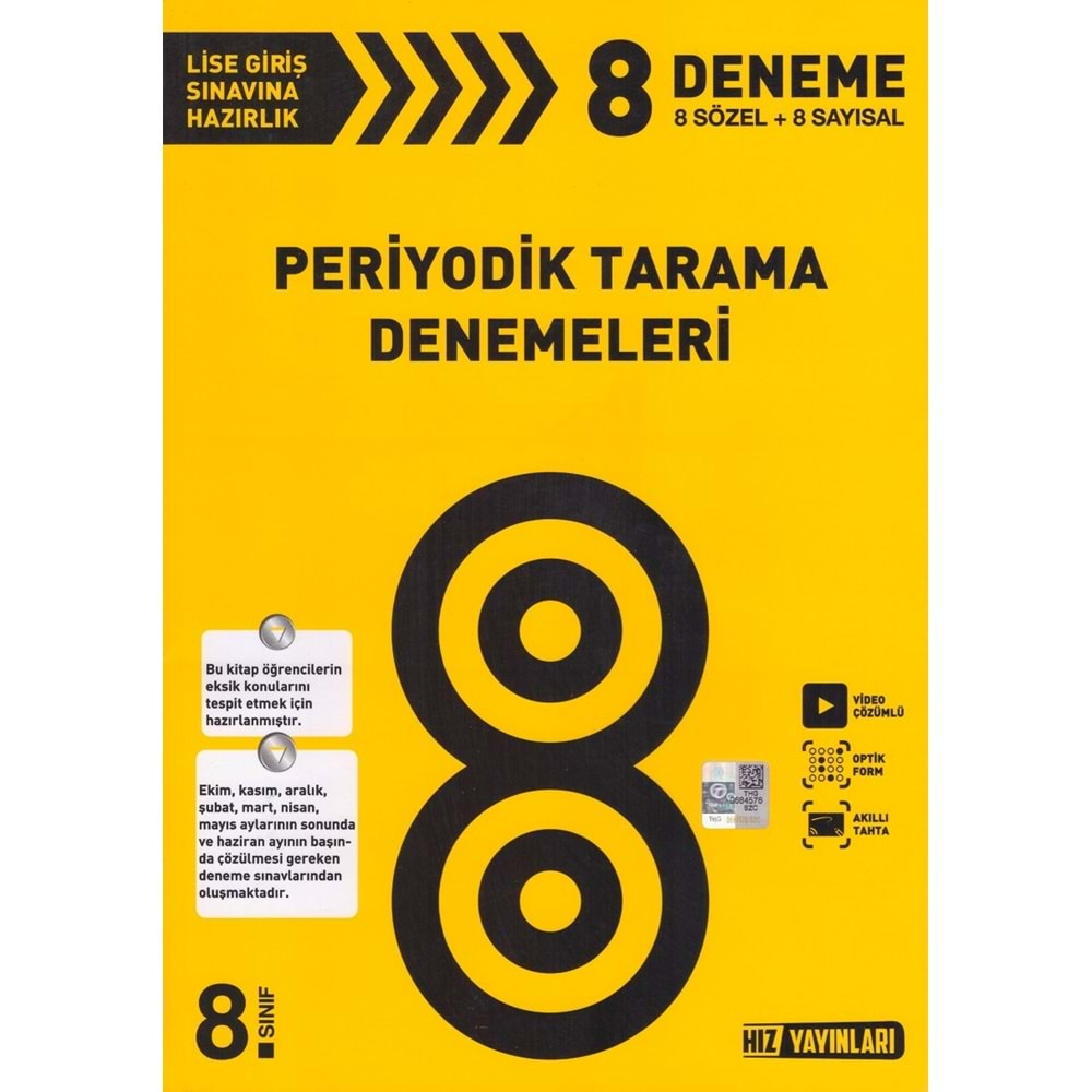 HIZ 8.SINIF PERİYODİK TARAMA DENEMELERİ ( 8 DENEME )