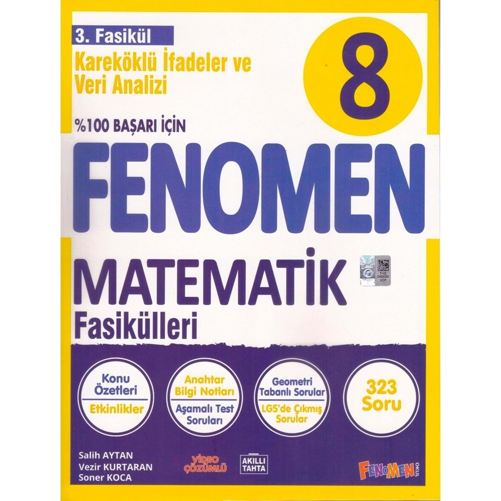 FENOMEN 8.SINIF MATEMATİK 3. FASİKÜL (Kareköklü İfadeler,Veri Analizi)