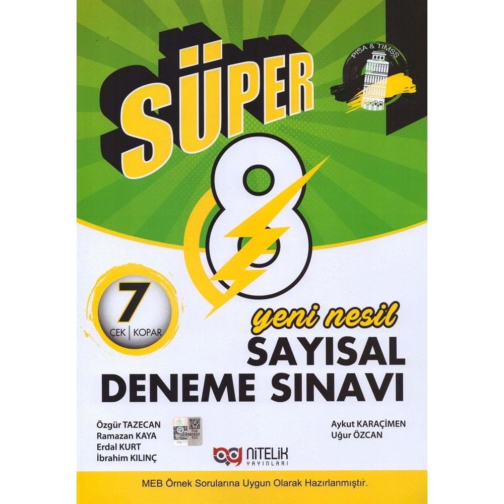 NİTELİK 8.SINIF YENİ NESİL SÜPER SAYISAL 7 DENEME