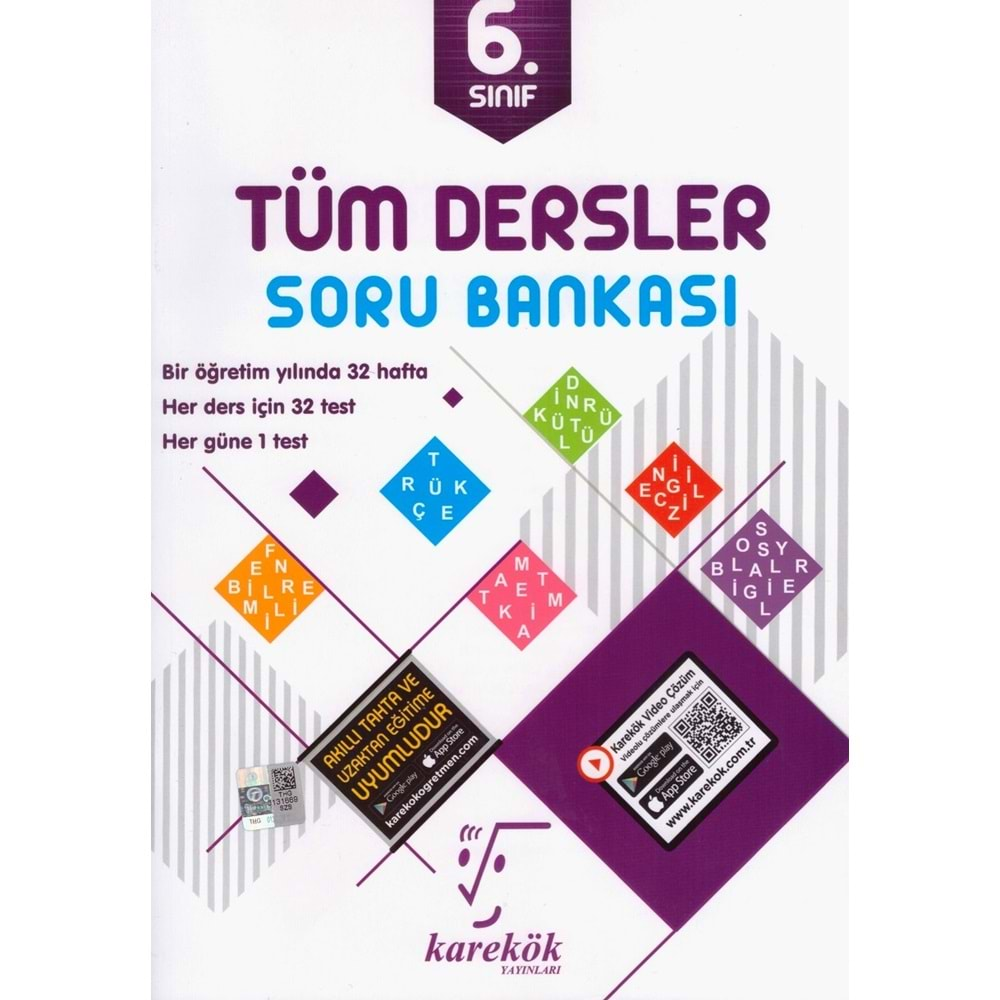 KAREKÖK 6.SINIF TÜM DERSLER SORU BANKASI