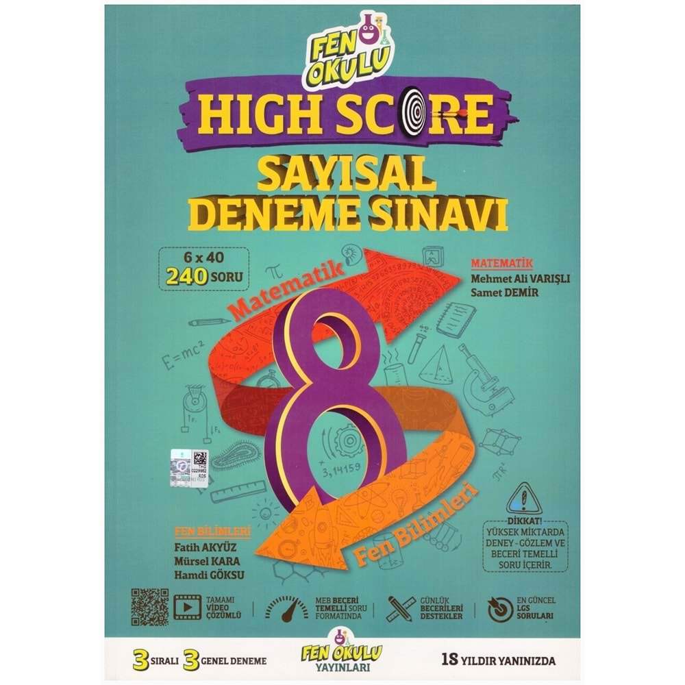 FEN OKULU 8.SINIF HIGH SCORE SAYISAL DENEME SINAVI