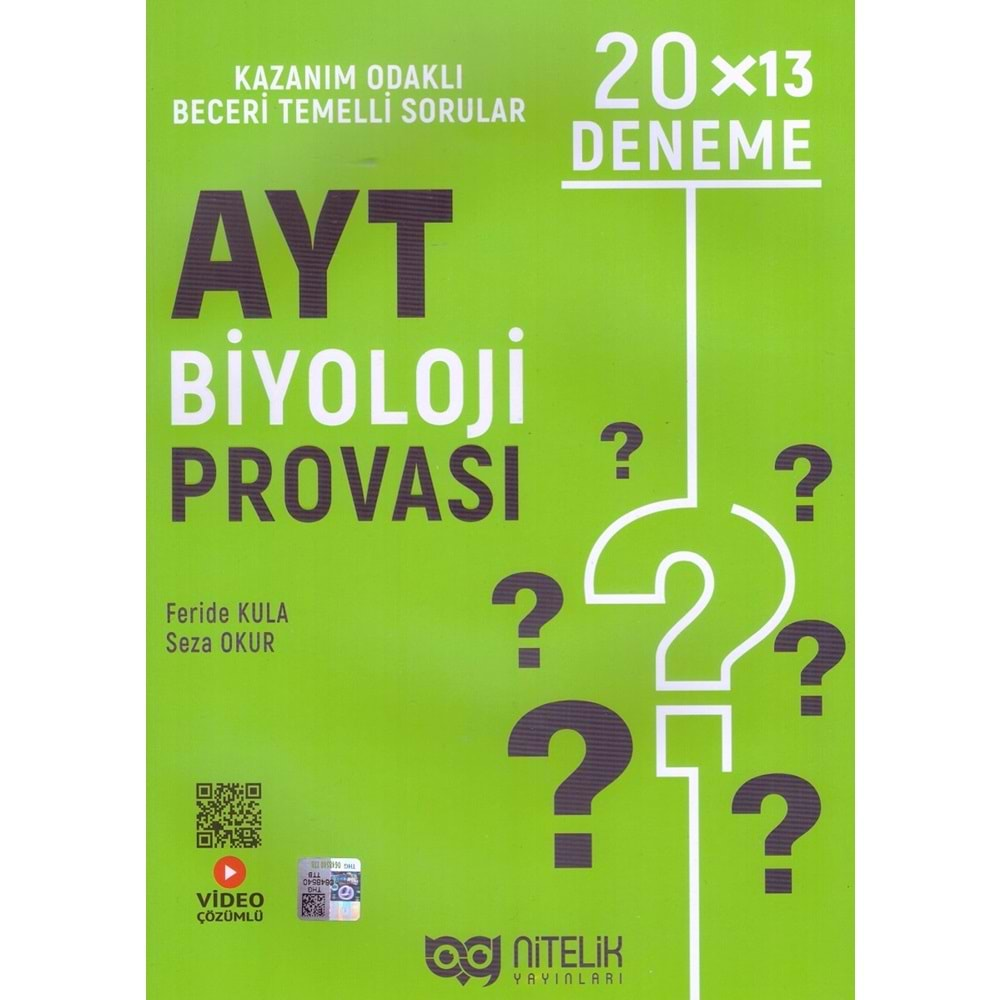 NİTELİK AYT BİYOLOJİ PROVASI 20*13 DENEME