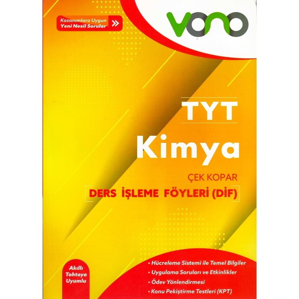 VONO TYT KİMYA DERS İŞLEME FÖYLERİ ( DİF )