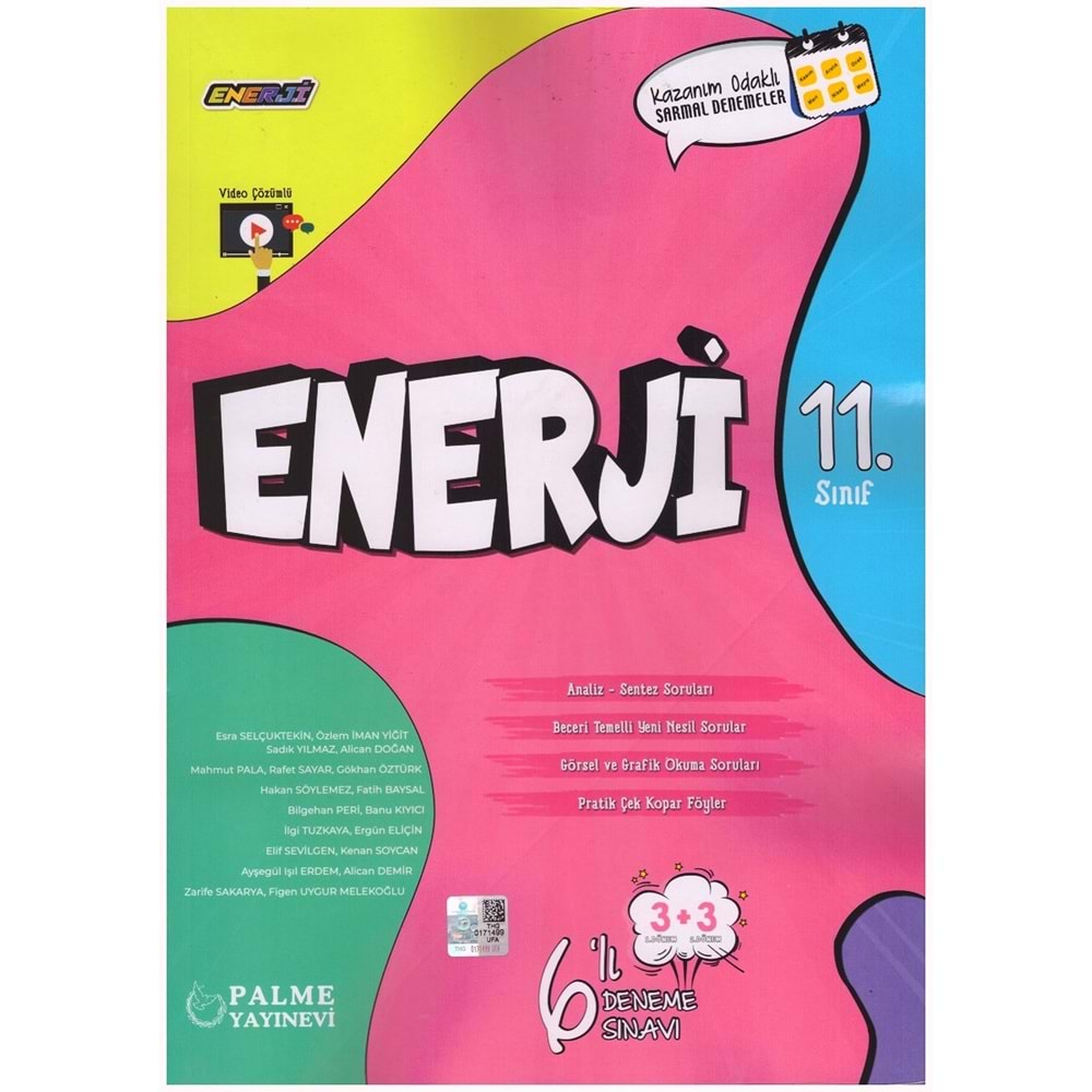 PALME 11.SINIF ENERJİ 6 DENEME SINAVI