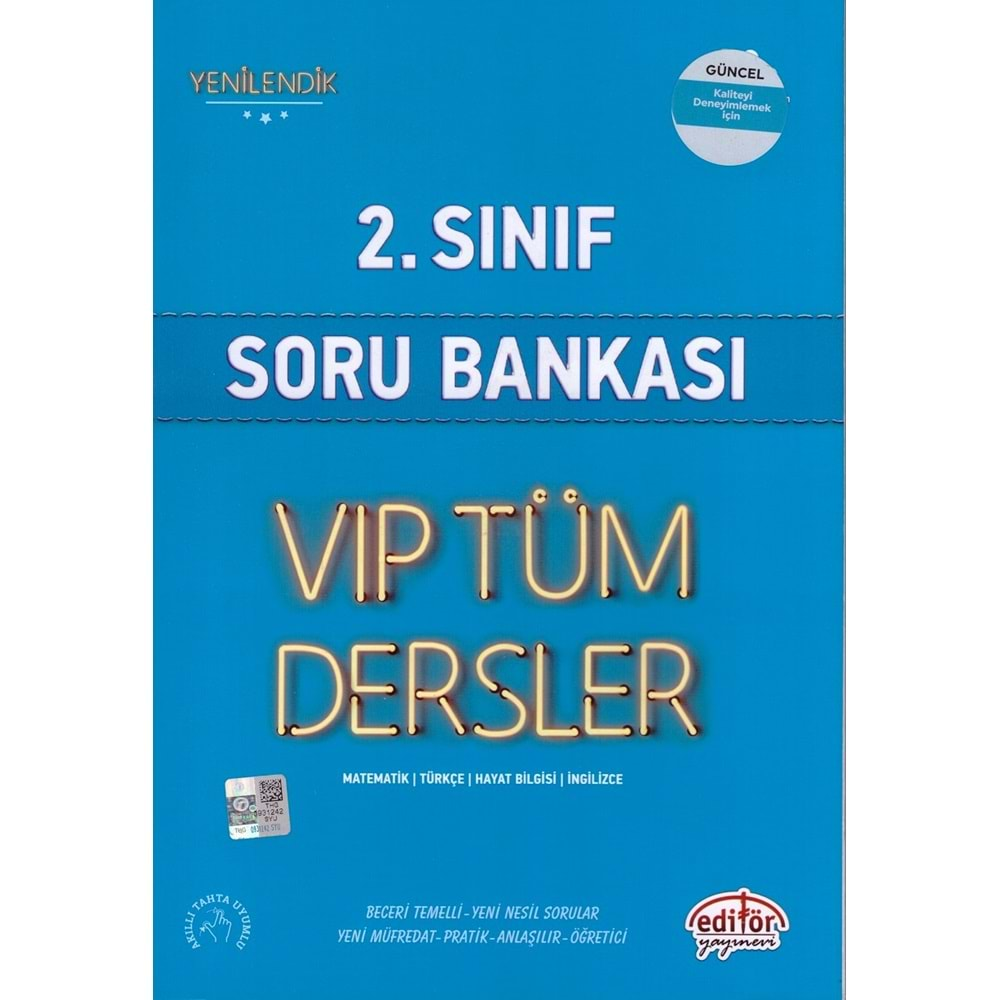 EDİTÖR VİP 2.SINIF TÜM DERSLER SORU BANKASI-MAVİ