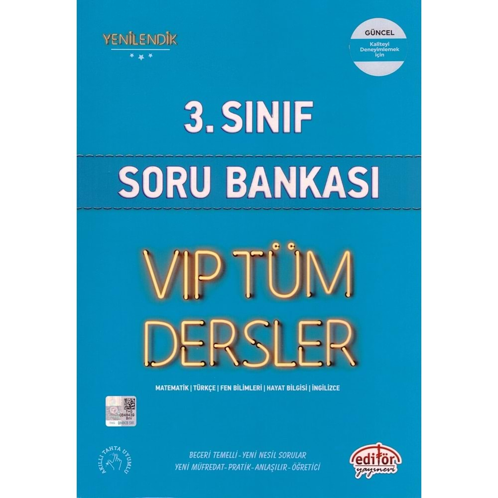 EDİTÖR VİP 3.SINIF TÜM DERSLER SORU BANKASI-MAVİ