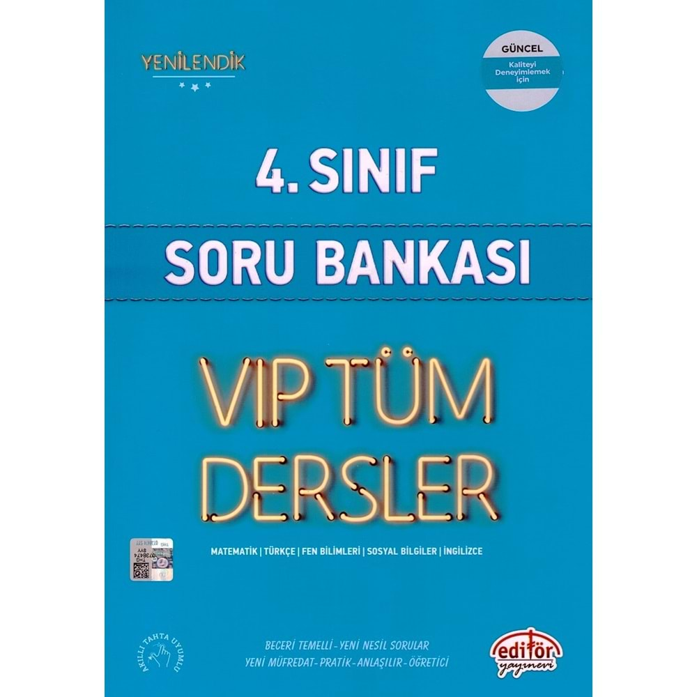 EDİTÖR VİP 4.SINIF TÜM DERSLER SORU BANKASI-MAVİ