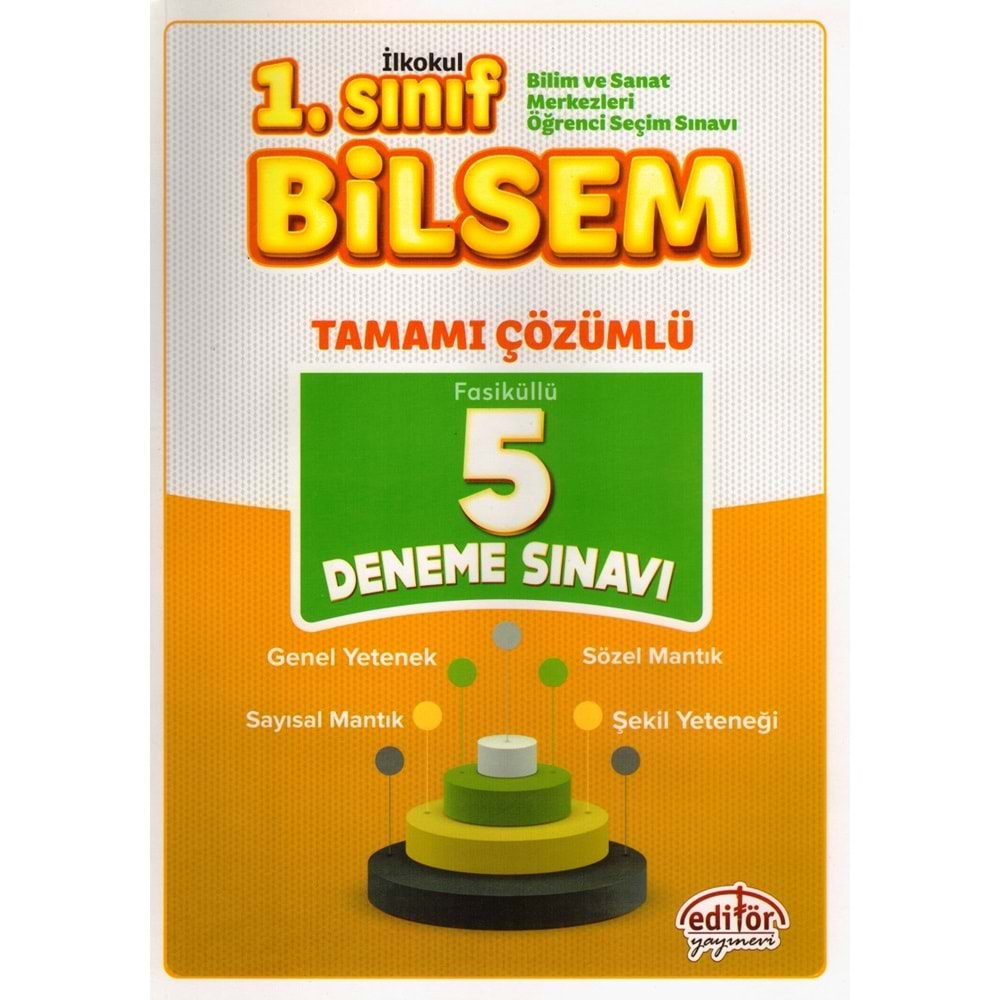 EDİTÖR 1.SINIF BİLSEM TAMAMI ÇÖZÜMLÜ 5 DENEME