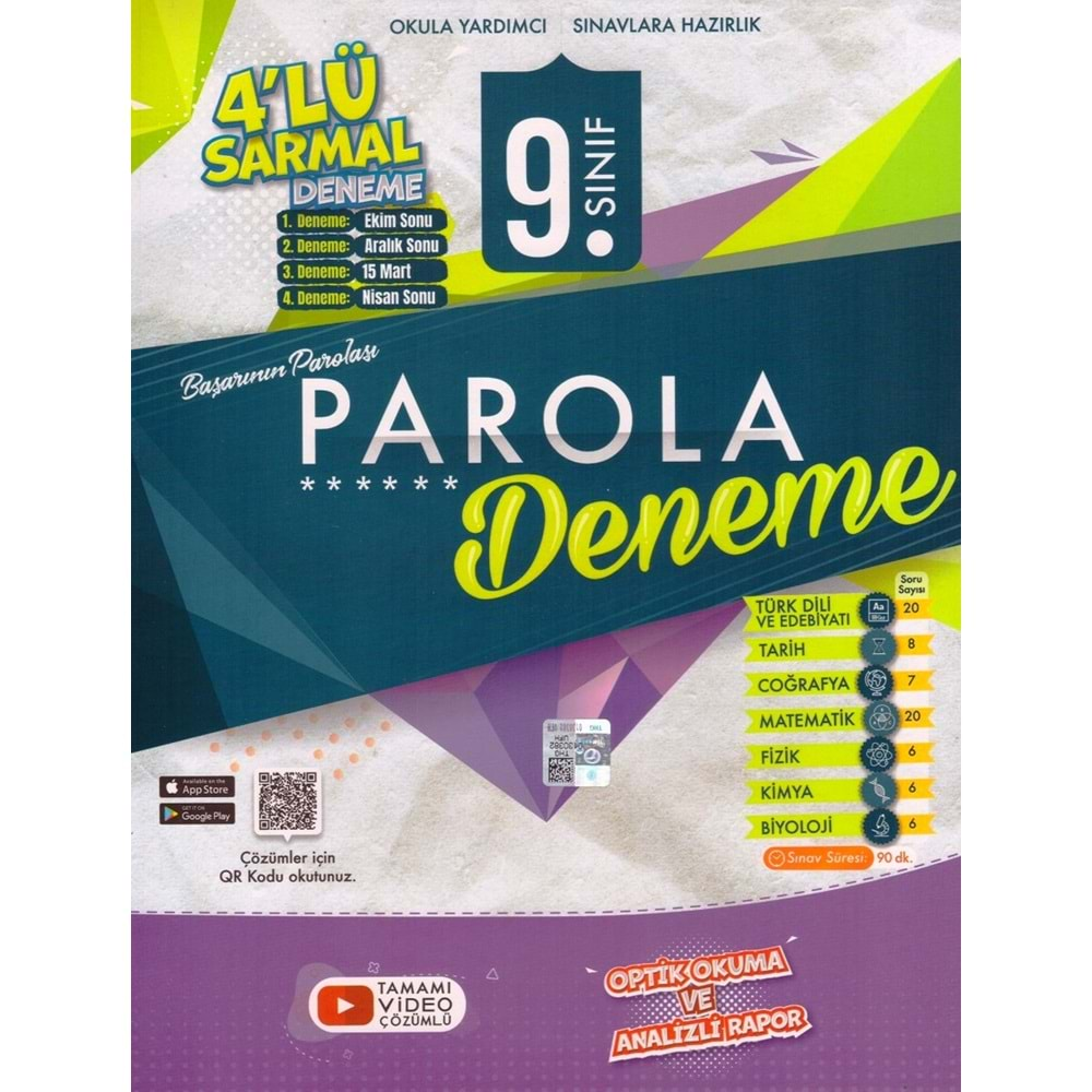 EVRENSEL 9.SINIF SARMAL 4 LÜ DENEME ( PAROLA )