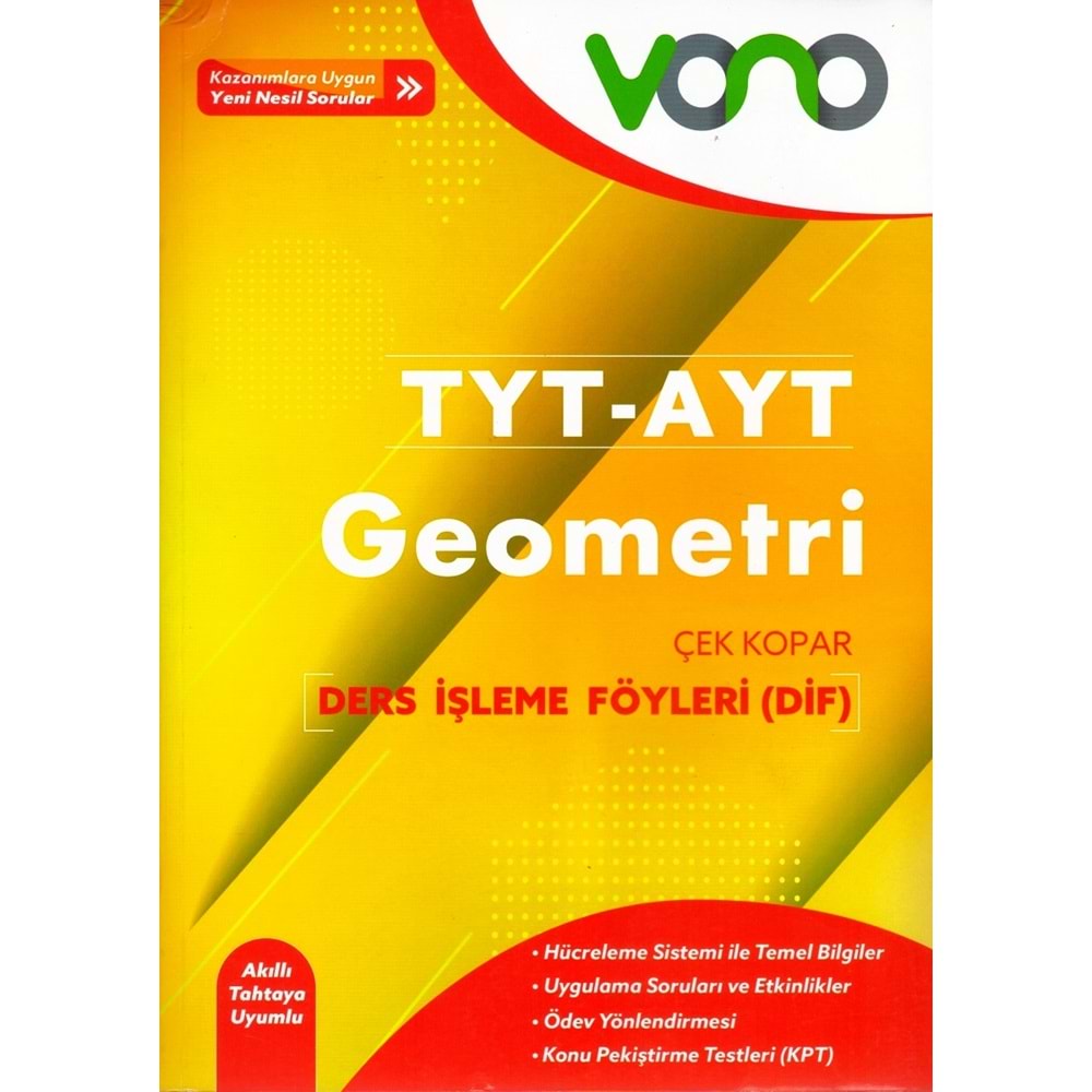 VONO TYT&AYT GEOMETRİ DERS İŞLEME FÖYLERİ ( DİF )