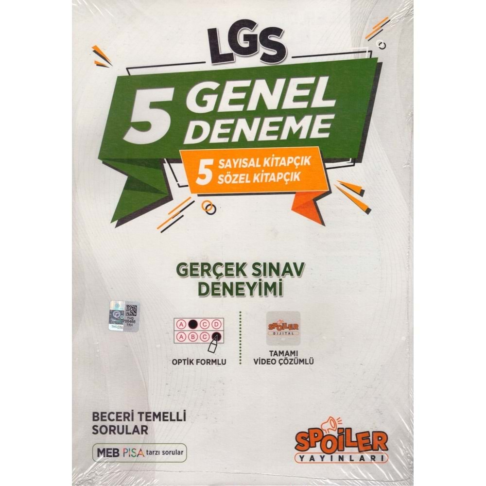 SPOİLER LGS 5 FASİKÜL DENEME