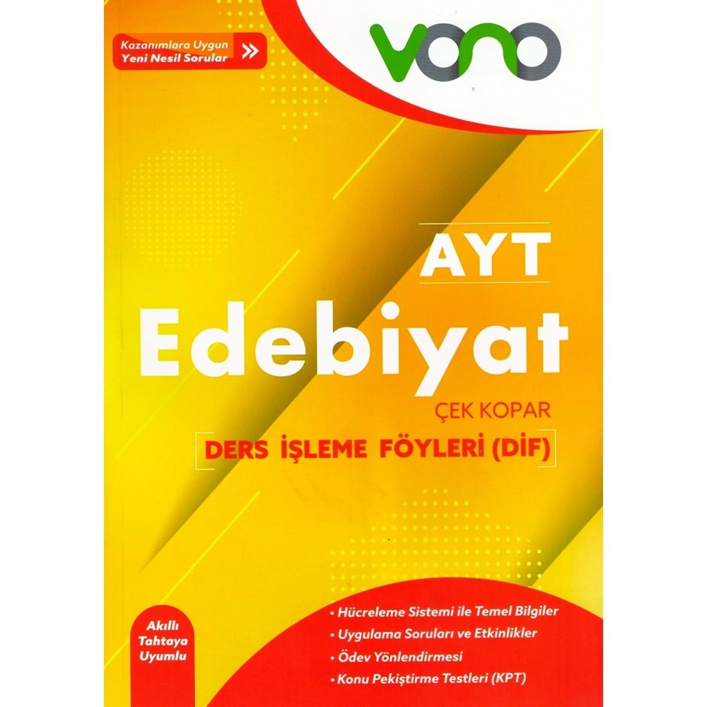 VONO AYT EDEBİYAT DERS İŞLEME FÖYLERİ ( DİF )