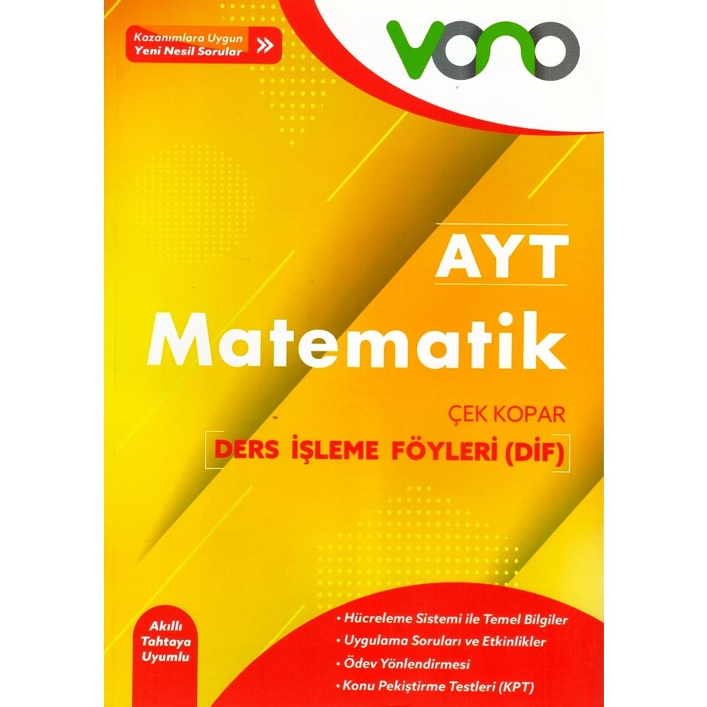 VONO AYT MATEMATİK DERS İŞLEME FÖYLERİ ( DİF )