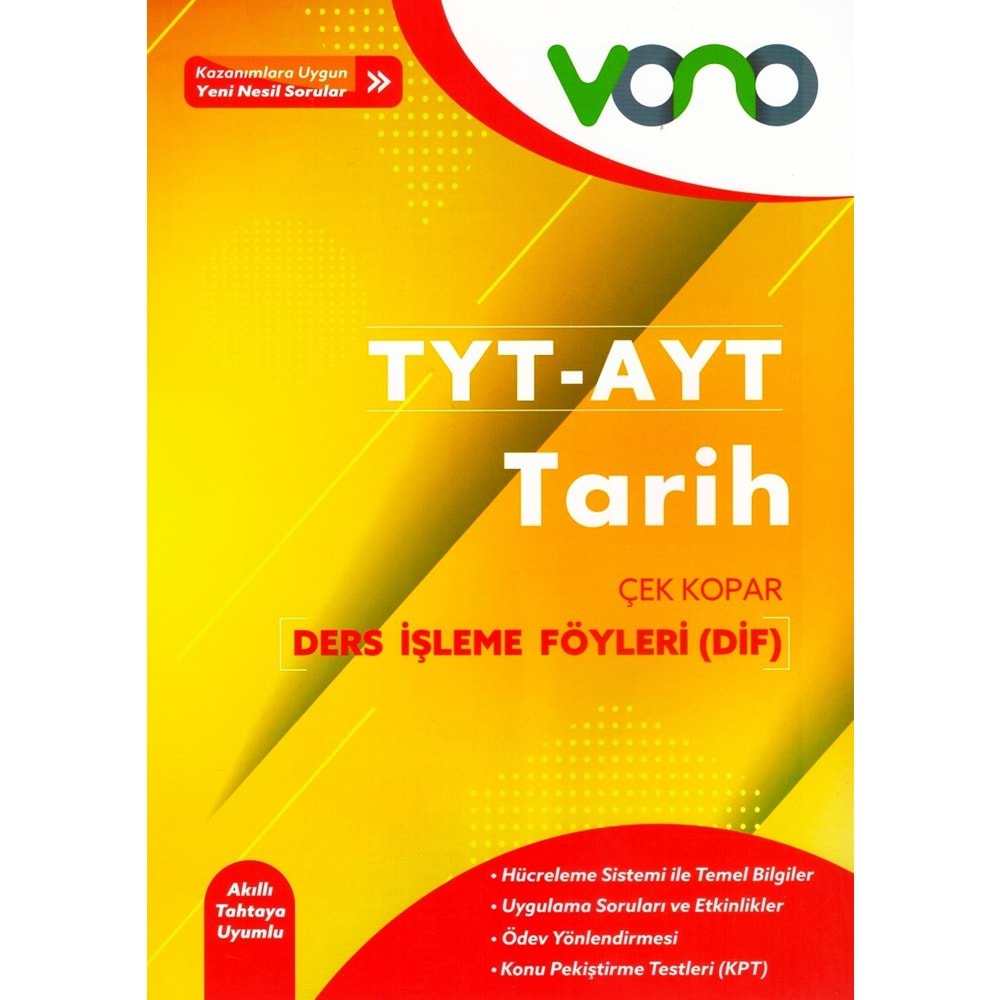 VONO TYT&AYT TARİH DERS İŞLEME FÖYLERİ ( DİF )