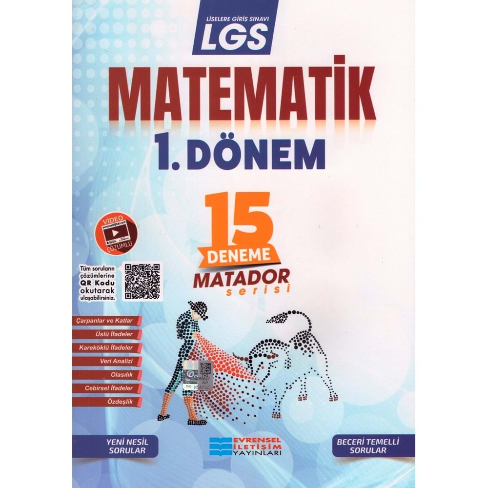 EVRENSEL LGS MATADOR MATEMATİK 1. DÖNEM 15 Lİ DENEME