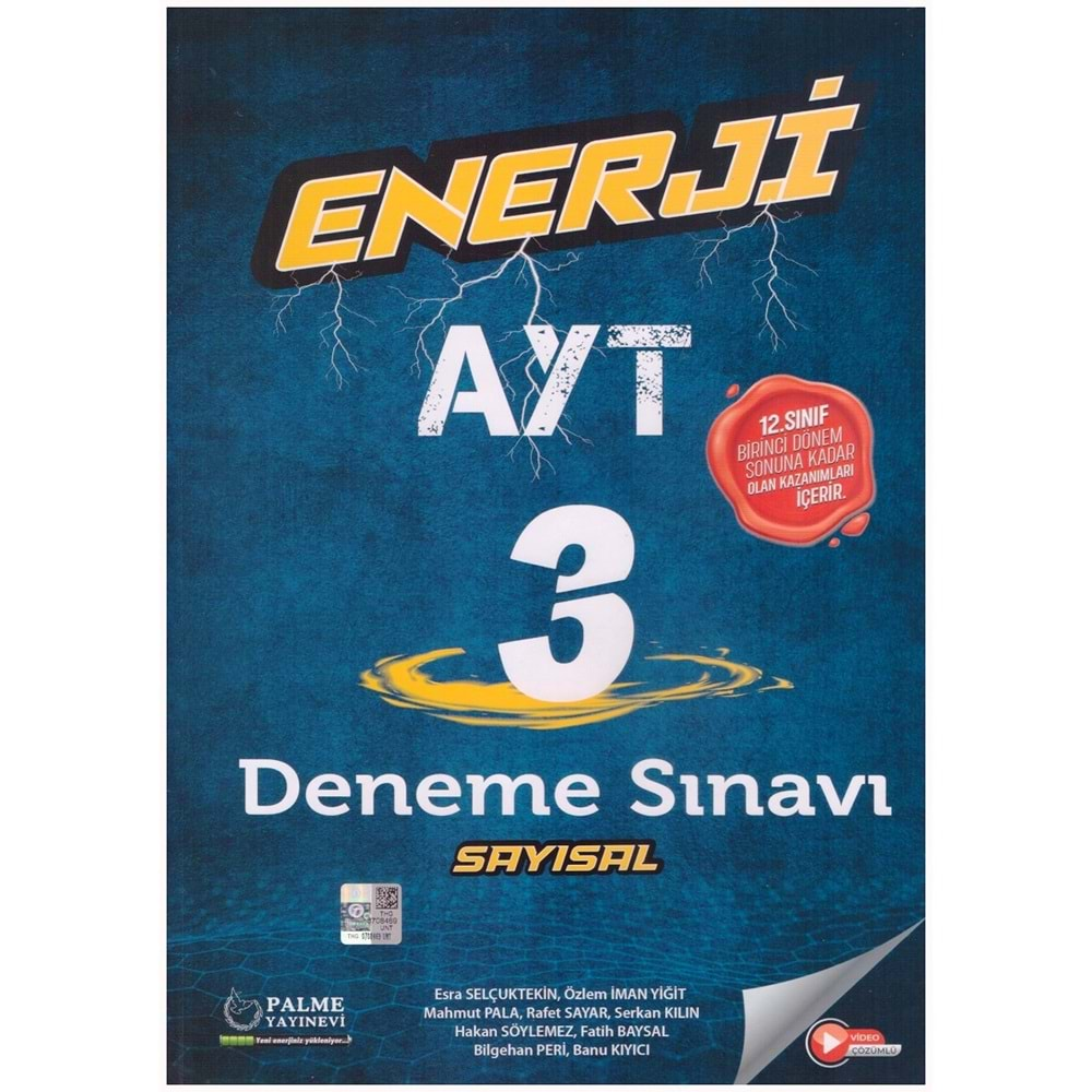 PALME AYT ENERJİ 3 SAYISAL 1. DÖNEM DENEME SINAVI