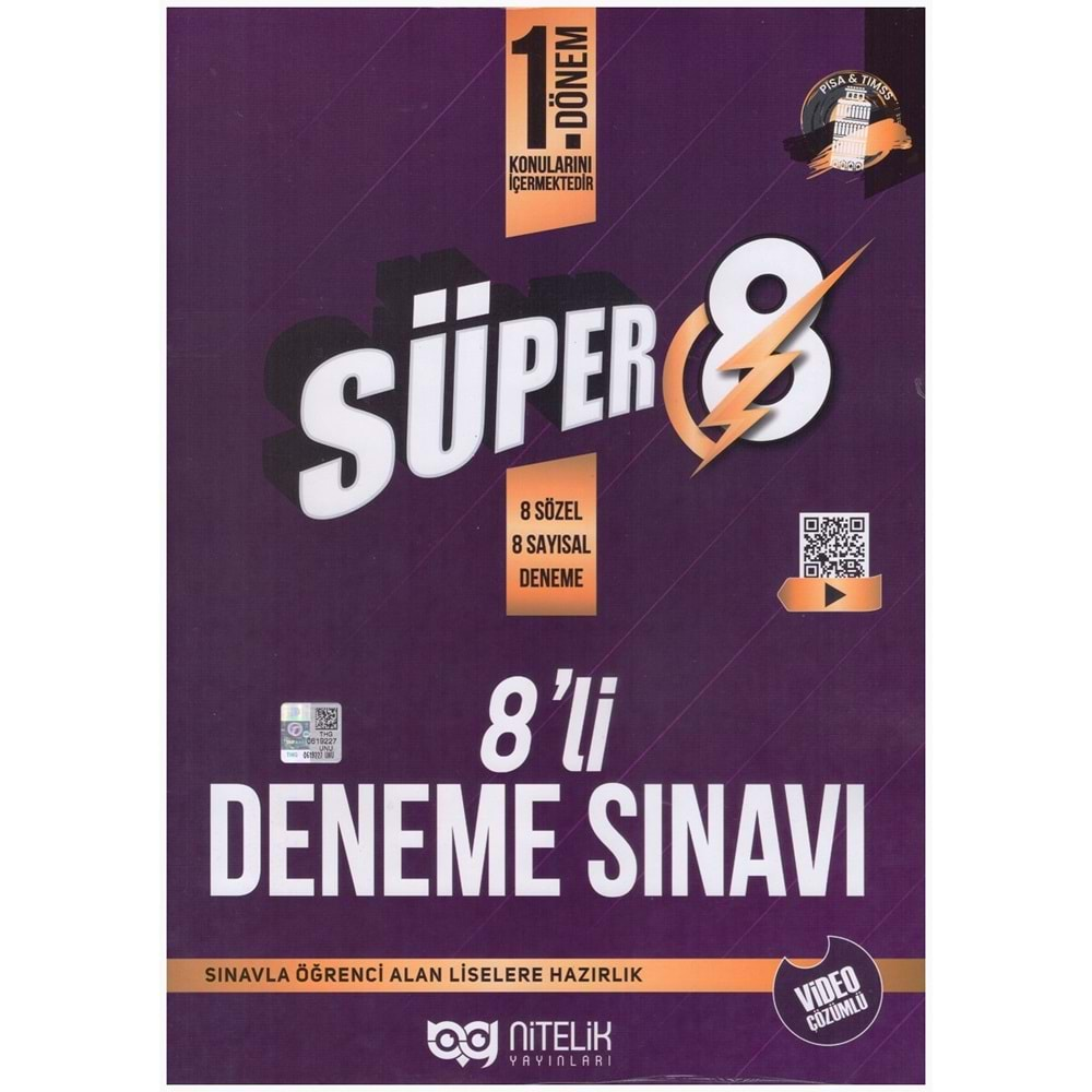 NİTELİK 8.SINIF SÜPER 1. DÖNEM 8 Lİ DENEME