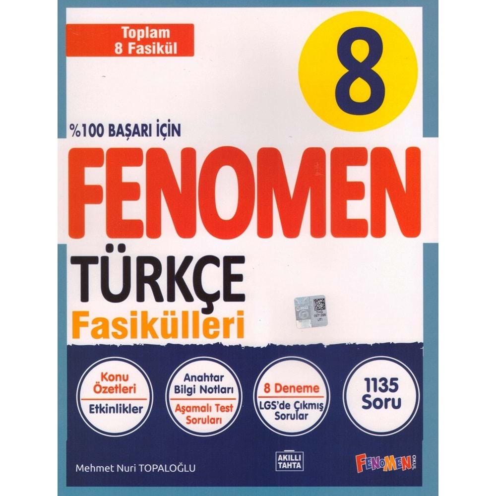 FENOMEN 8.SINIF TÜRKÇE FASİKÜL SETİ ( 1-2-3-4-5-6-7-8 )