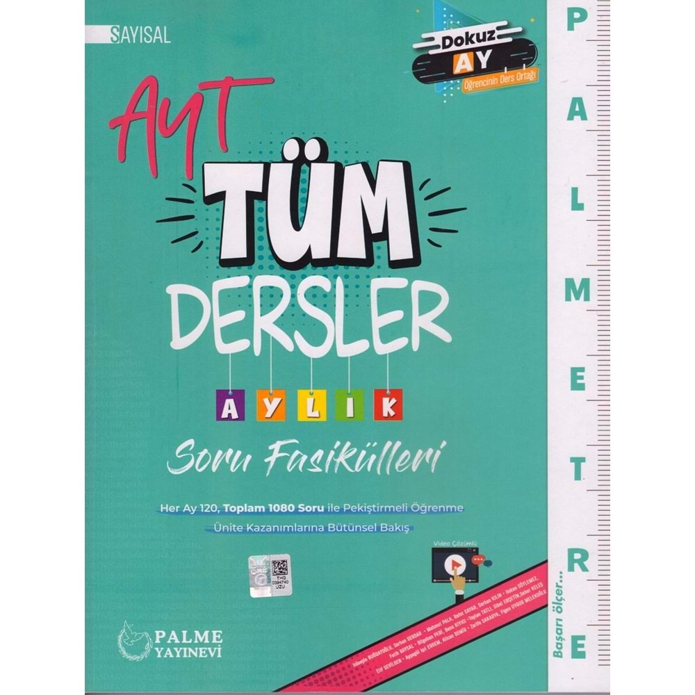 PALME AYT TÜM DERSLER AYLIK SORU FASİKÜLLERİ