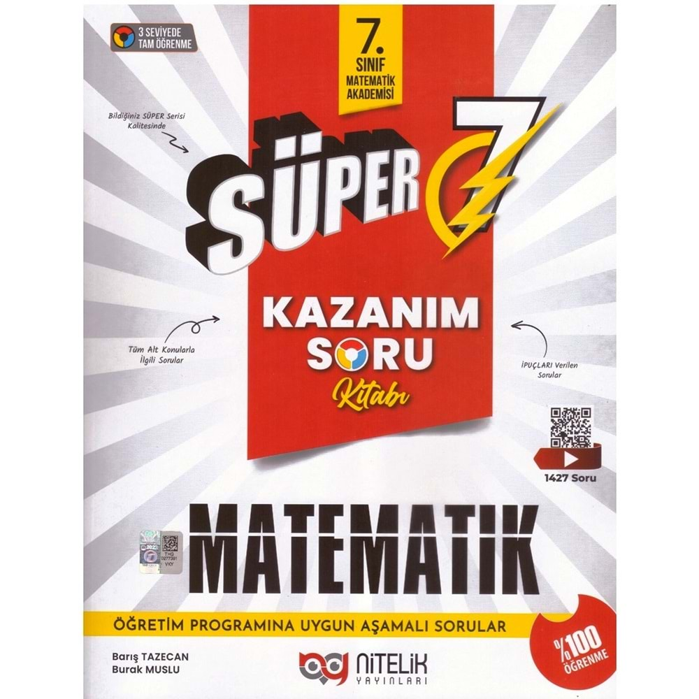 NİTELİK 7.SINIF SÜPER KAZANIM MATEMATİK SORU KİTABI