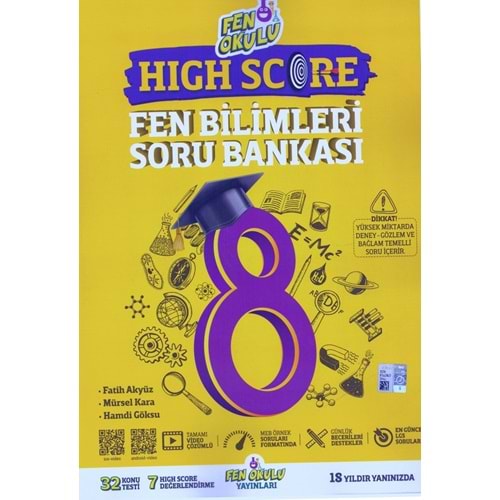 FEN OKULU 8.SINIF HIGH SCORE FEN BİLİMLERİ SORU BANKASI
