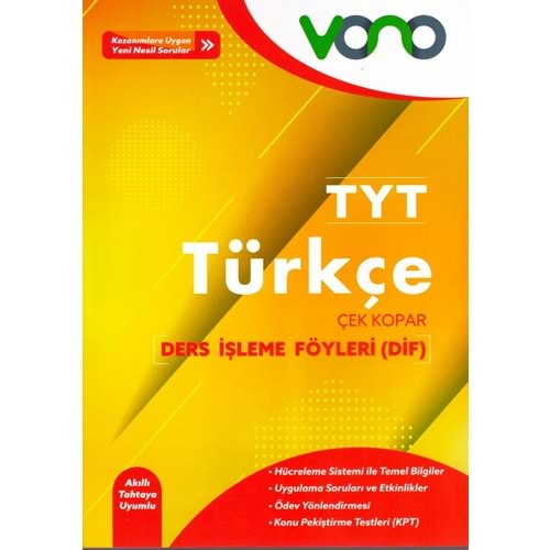 VONO TYT TÜRKÇE DERS İŞLEME FÖYLERİ ( DİF )