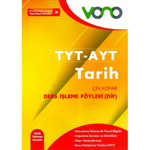VONO TYT&AYT TARİH DERS İŞLEME FÖYLERİ ( DİF )