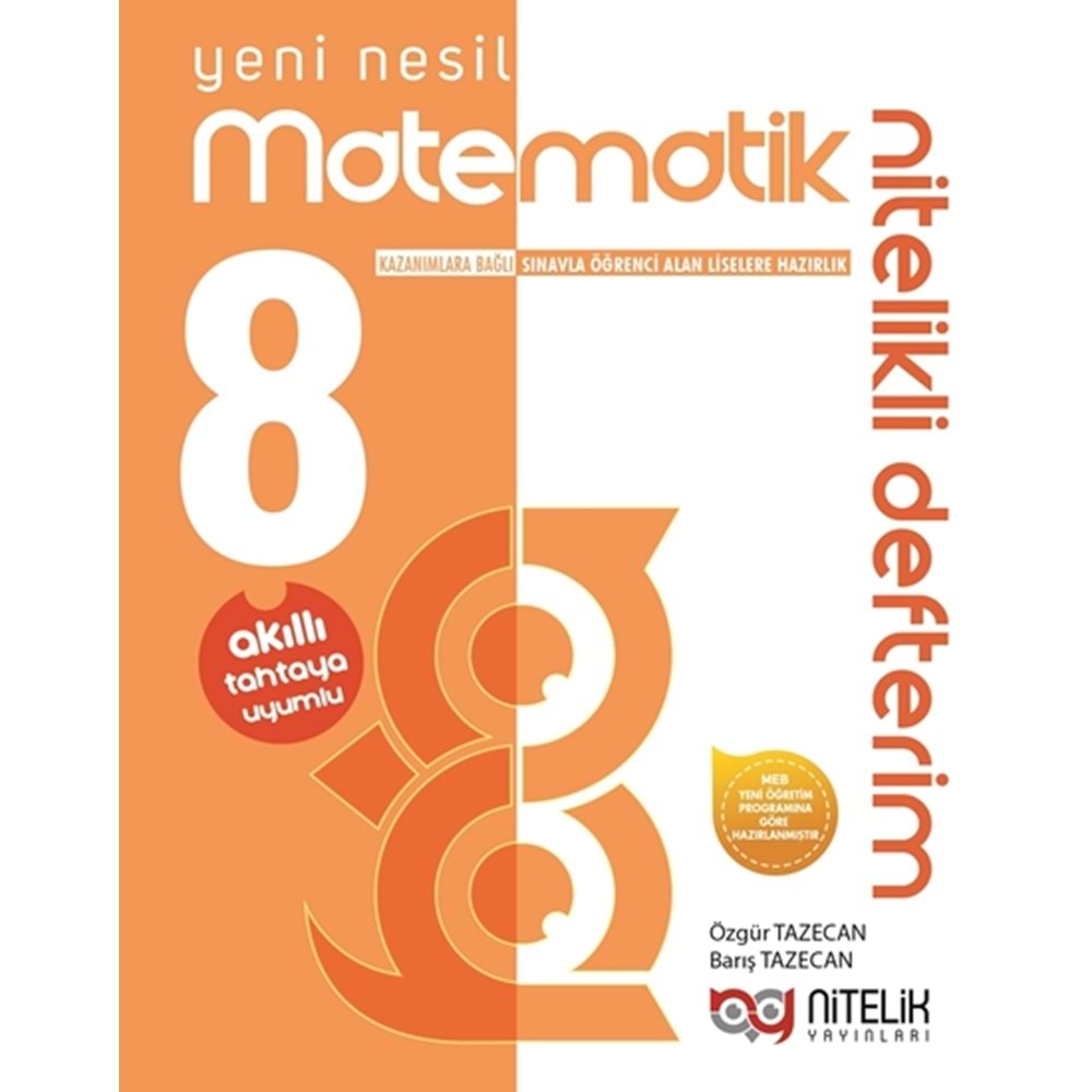 NİTELİK 8.SINIF MATEMATİK NİTELİKLİ DEFTER