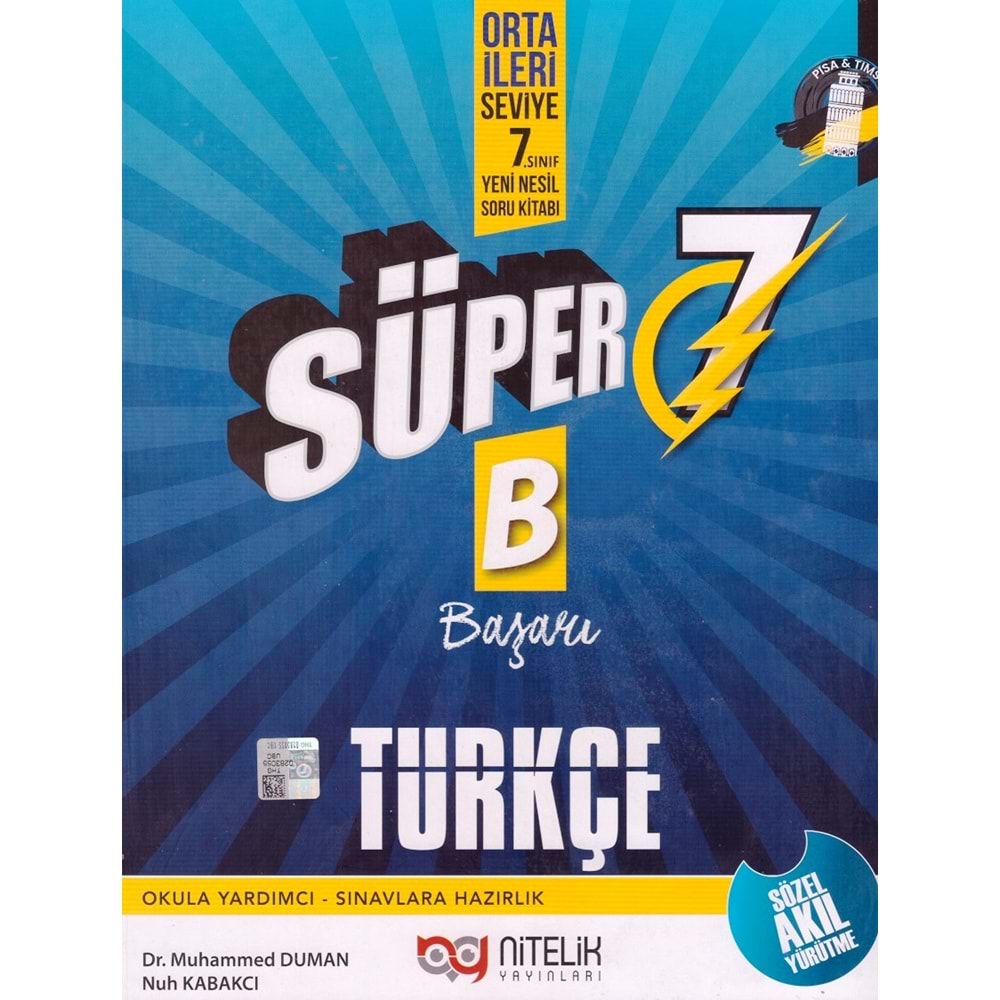 NİTELİK 7.SINIF SÜPER TÜRKÇE SORU KİTABI-B